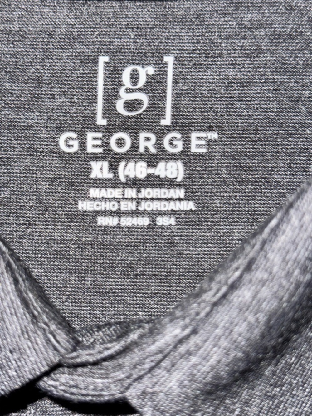 George Men's Performance Polo Shirt XL NWT Charcoal Gray Chest Stripe Golf Activ - Picture 3 of 9